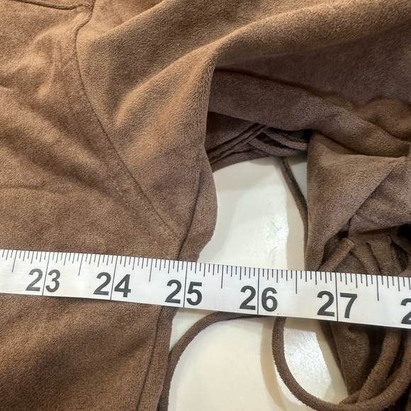 Ces Femme Women’s Brown Collared Fringe Button Jacket 2 Pockets Size Large NWT - Picture 11 of 12